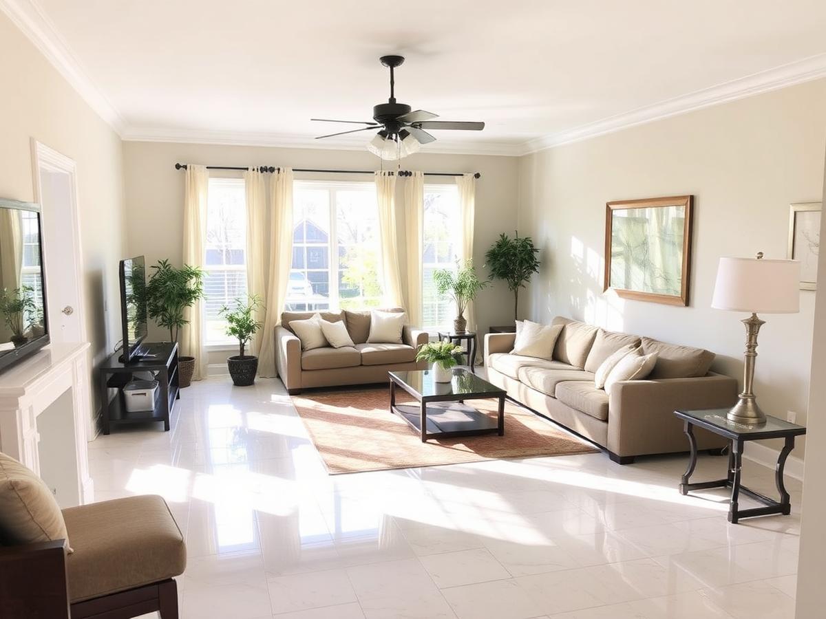 Living room after a Pristine Clean deep clean