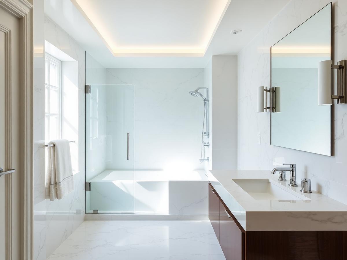 Immaculate marble bathroom